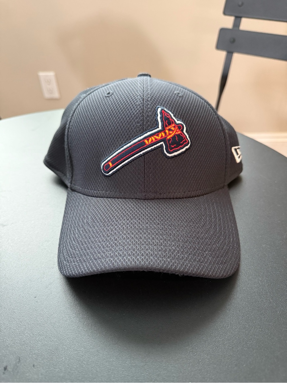 Navy Men's Baseball Cap with Red & Gold Tomahawk Patch - New Era